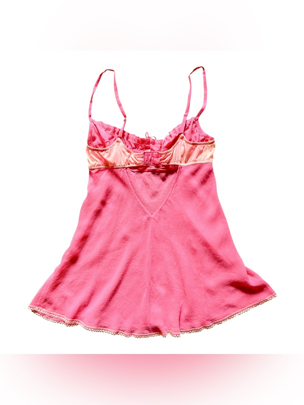 Y2k Vintage Victoria's Secret Pink Lemonade Silk Milkmaid Babydoll Size M - Picture 8 of 15
